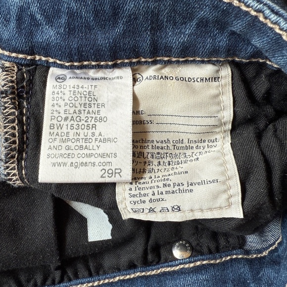 ADRIANO GOLDSCHMIED AG THE PRIMA MID RISE CIGARETTE JEANS TENCEL WHISKERING 29R - Picture 10 of 12